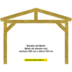 establo belén madera tamaño real siluetas nacimiento pesebre