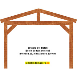 establo belén madera tamaño real siluetas nacimiento pesebre