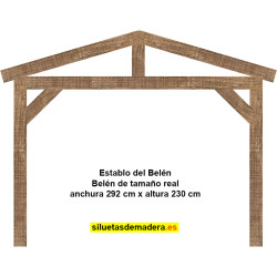 establo belén madera tamaño real siluetas nacimiento pesebre