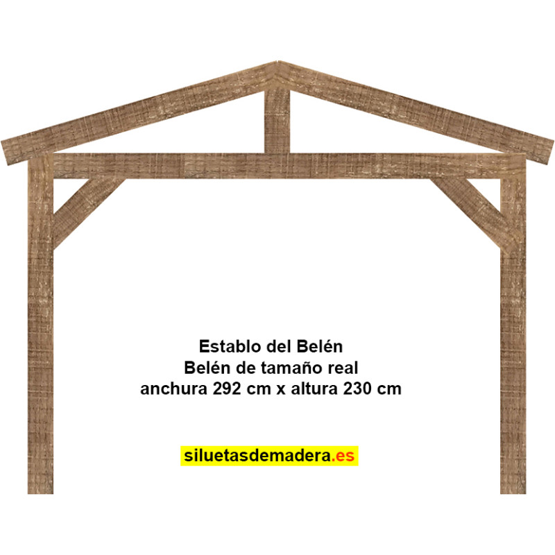 establo belén madera tamaño real siluetas nacimiento pesebre