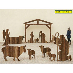 belén madera tamaño real siluetas nacimiento pesebre