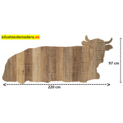 vaca tumbada belén madera tamaño real siluetas nacimiento pesebre