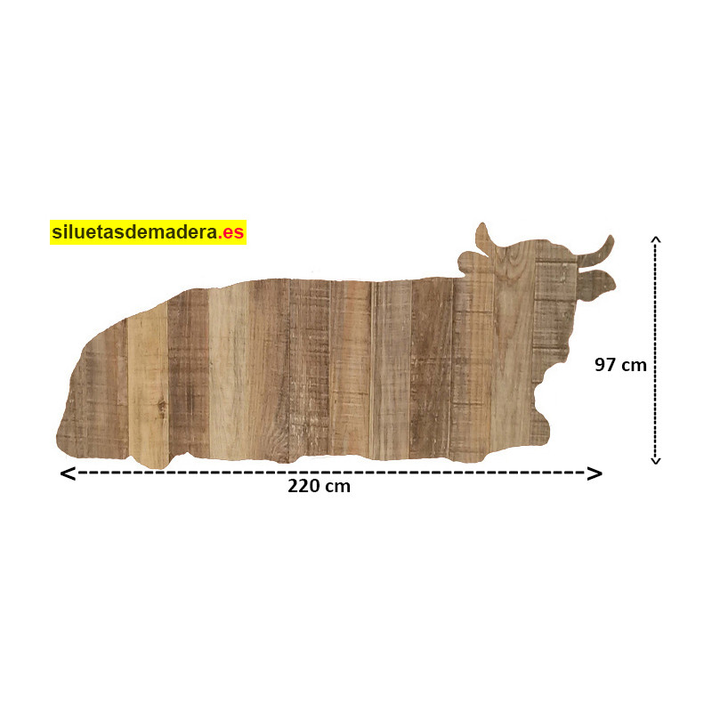 vaca tumbada belén madera tamaño real siluetas nacimiento pesebre