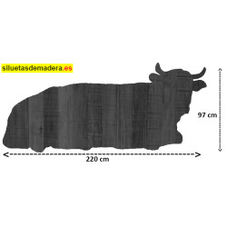 vaca tumbada belén madera tamaño real siluetas nacimiento pesebre