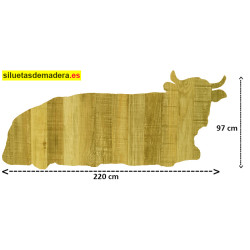 vaca tumbada belén madera tamaño real siluetas nacimiento pesebre