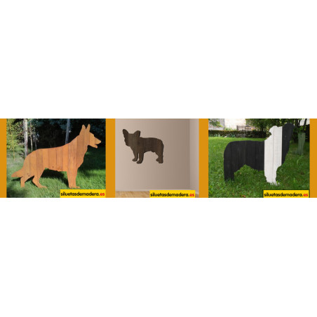 silueta madera perro tamaño real siluetas perros