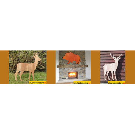 silueta madera animales bosque tamaño real