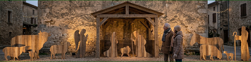 Belén de madera de tamaño real